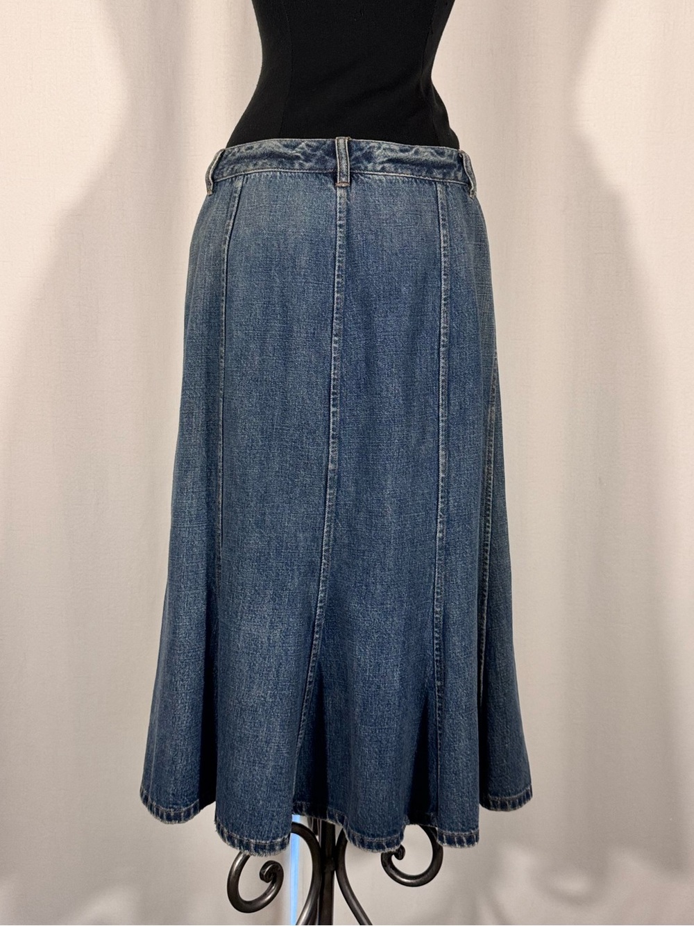 Vintage Lauren Jeans Co Ralph Lauren Denim Midi Skirt - Picture 2 of 7